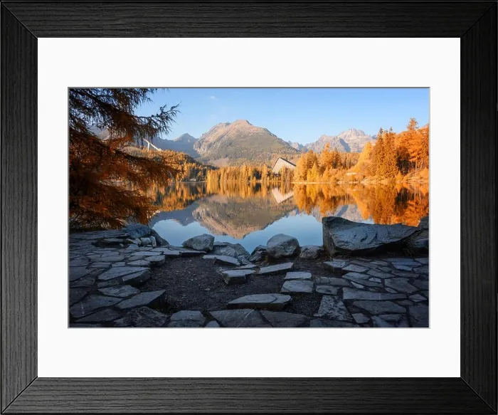 Framed Print : Mountain lake Strbske pleso (Strbske lake) in autumn time. High Tatras national park, Slovakia Framed Print : Mountain lake Strbske pleso (Strbske lake) in autumn time. High Tatras national park, Slovakia