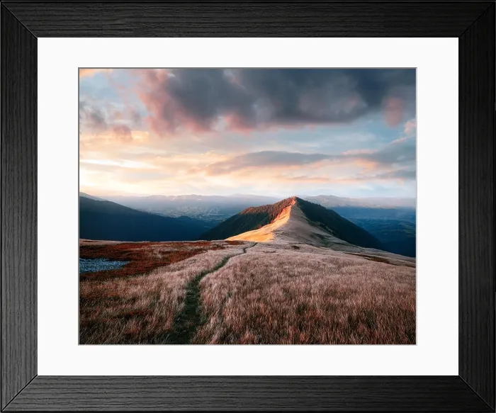 Framed Print : View of the grassy hills in Carpathian mountains glowing by evening sunlight. Dramatic spring scene. Landscape photography Framed Print : View of the grassy hills in Carpathian mountains glowing by evening sunlight. Dramatic spring scene. Landscape photography