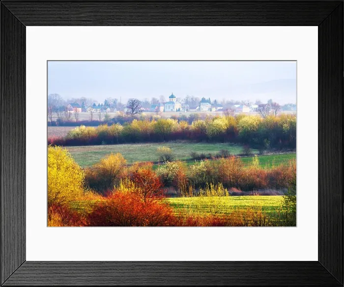 Framed Print : Picturesque view of ukrainian village on spring time Framed Print : Picturesque view of ukrainian village on spring time