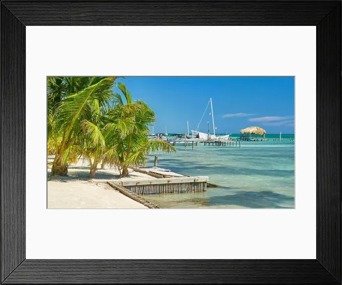 Framed Print : Belize - Caye Caulker Caribbean Island, Central America Framed Print : Belize - Caye Caulker Caribbean Island, Central America