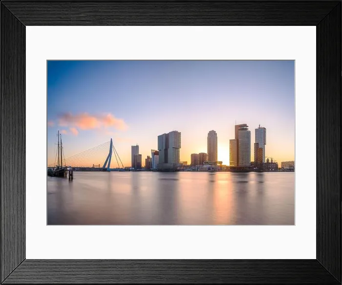 Framed Print : Rotterdam, Netherlands, city skyline at twilight Framed Print : Rotterdam, Netherlands, city skyline at twilight