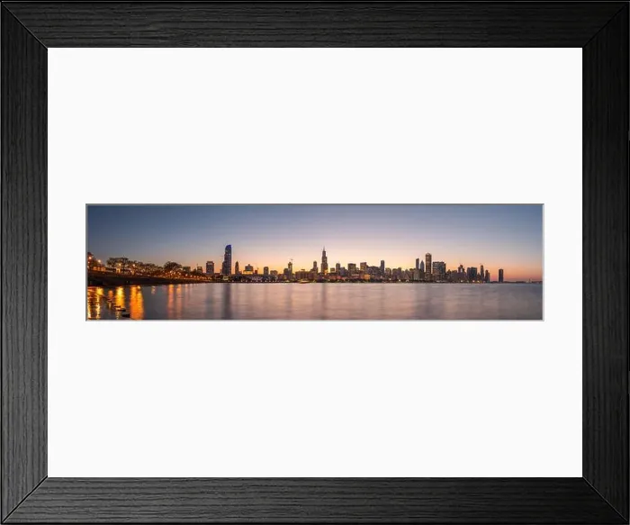 Framed Print : Chicago, Illinois, USA downtown skyline from Lake Michigan at dusk Framed Print : Chicago, Illinois, USA downtown skyline from Lake Michigan at dusk