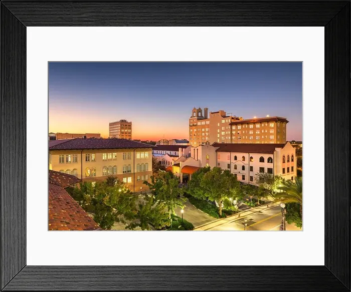 Framed Print : Lakeland, Florida, USA downown cityscape at city hall during dusk Framed Print : Lakeland, Florida, USA downown cityscape at city hall during dusk