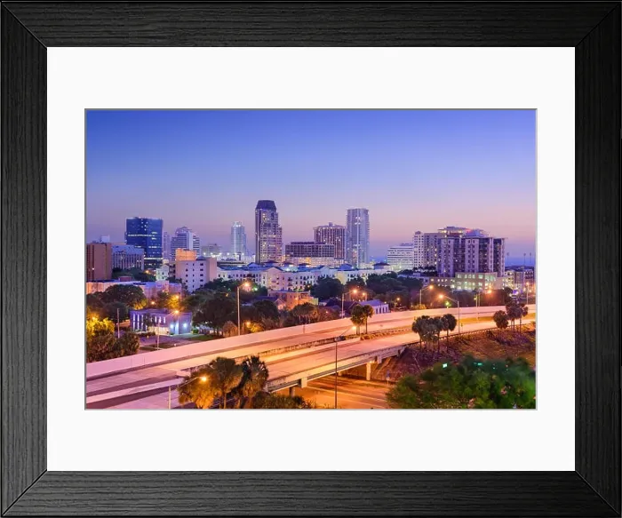 Framed Print : St. Petersburg, Florida, USA downtown skyline Framed Print : St. Petersburg, Florida, USA downtown skyline
