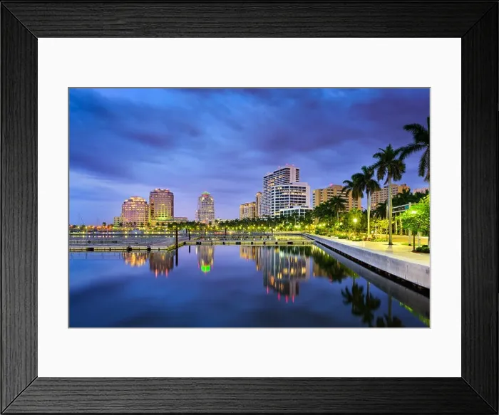 Framed Print : Skyline of West Palm Beach, Florida, USA Framed Print : Skyline of West Palm Beach, Florida, USA