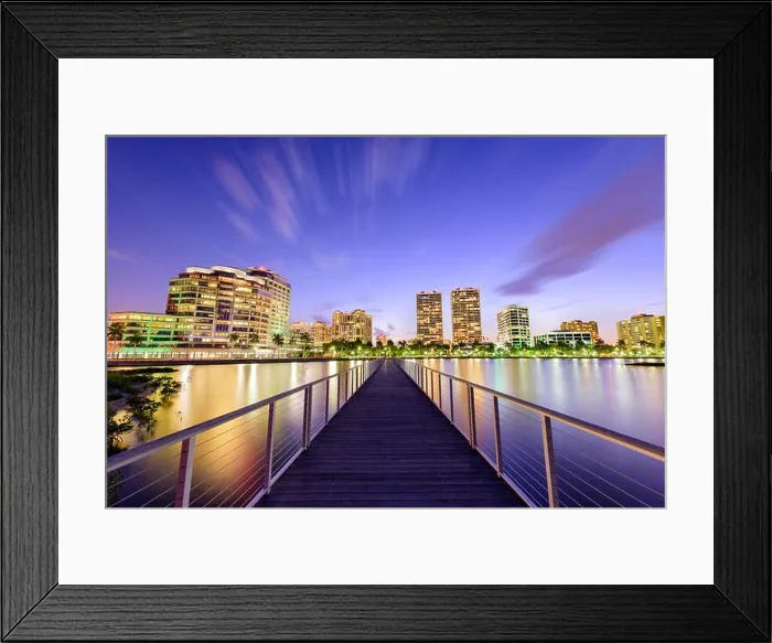 Framed Print : West Palm Beach, Florida, USA downtown skyline on the intracoastal waterway Framed Print : West Palm Beach, Florida, USA downtown skyline on the intracoastal waterway