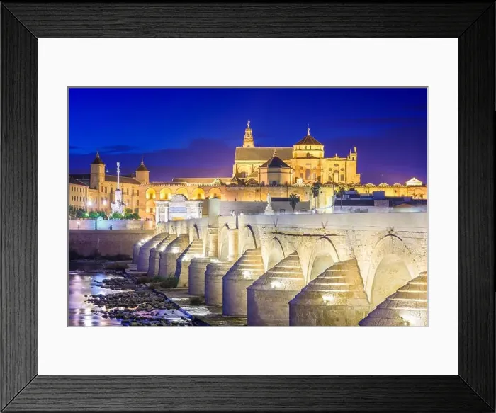 Framed Print : Cordoba, Spain at the Roman Bridge and Mosque-Cathedral on the Guadalquivir River Framed Print : Cordoba, Spain at the Roman Bridge and Mosque-Cathedral on the Guadalquivir River