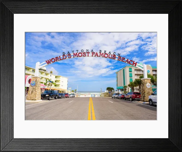 Framed Print : Beach sign at Daytona Beach, Florida, USA Framed Print : Beach sign at Daytona Beach, Florida, USA