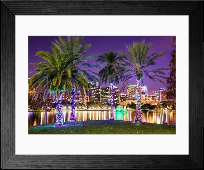 Framed Print : Orlando, Florida, USA downtown skyline at Eola Lake Framed Print : Orlando, Florida, USA downtown skyline at Eola Lake