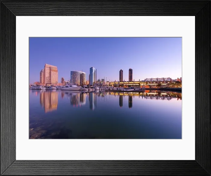 Framed Print : San Diego, California, USA downtown skyline at the Embarcadero at twilight Framed Print : San Diego, California, USA downtown skyline at the Embarcadero at twilight
