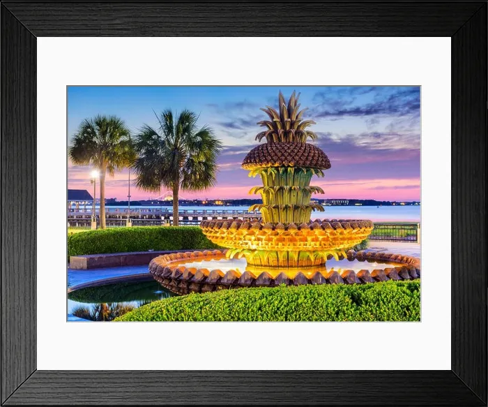 Framed Print : Charleston, South Carolina, USA at the Waterfront Park Pineapple Fountain Framed Print : Charleston, South Carolina, USA at the Waterfront Park Pineapple Fountain