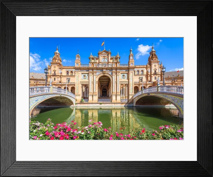 Framed Print : Seville, Spain at Spanish Square (Plaza de Espana) Framed Print : Seville, Spain at Spanish Square (Plaza de Espana)