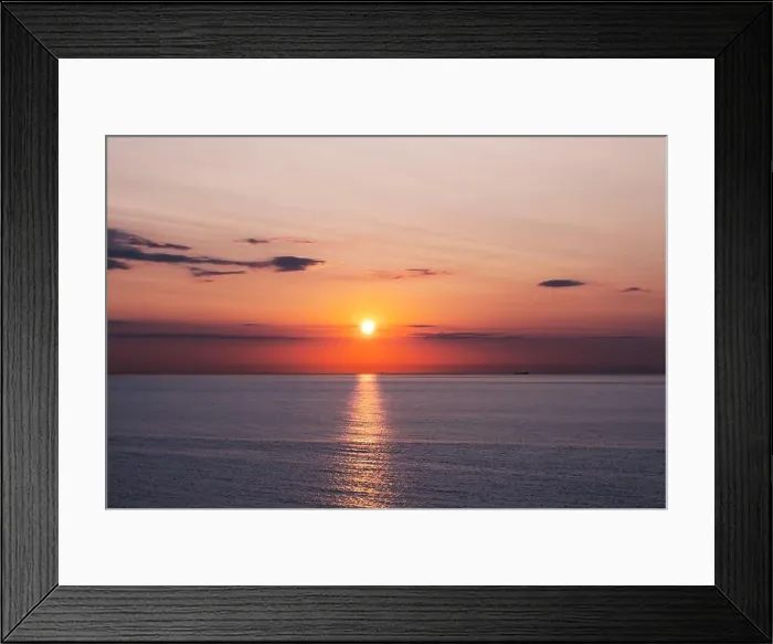 Framed Print : Sunset in the ocean with soft waves and red cloudy sky. Sea sunrise background. Landscape photography Framed Print : Sunset in the ocean with soft waves and red cloudy sky. Sea sunrise background. Landscape photography