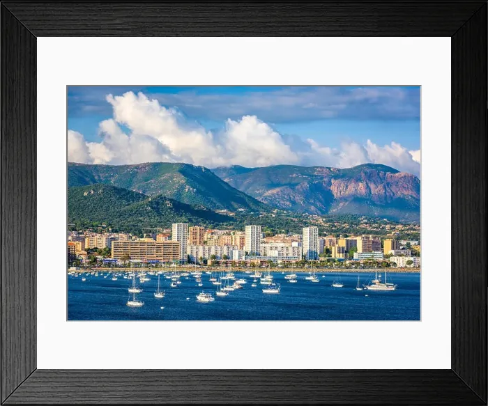 Framed Print : Corsica, France coastal resorts on the Mediterranean Framed Print : Corsica, France coastal resorts on the Mediterranean