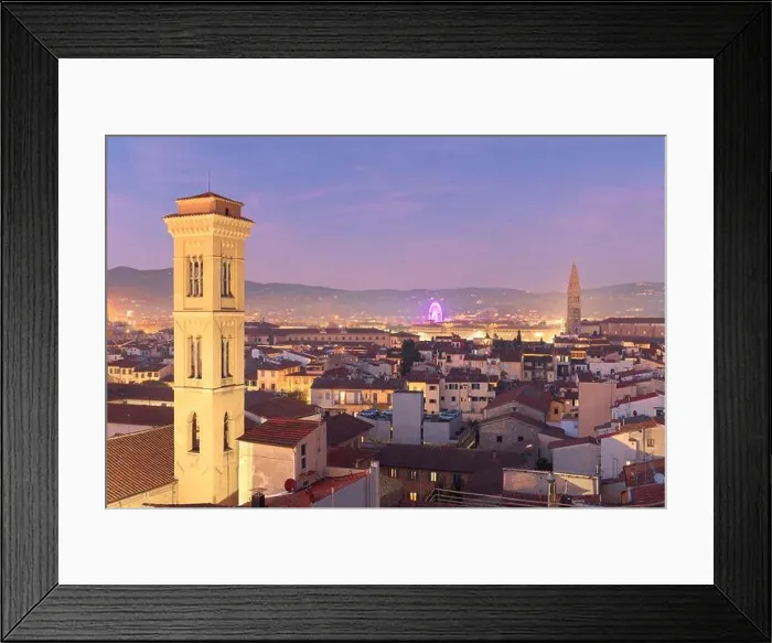 Framed Print : Florence, Italy historic cityscape with church bell towers at dusk Framed Print : Florence, Italy historic cityscape with church bell towers at dusk