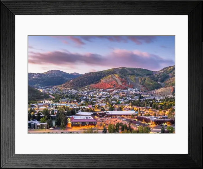 Framed Print : Park City, Utah, USA downtown in autumn at dusk Framed Print : Park City, Utah, USA downtown in autumn at dusk