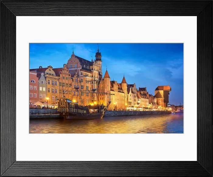 Framed Print : Evening view at Gdansk Old Town, Poland Framed Print : Evening view at Gdansk Old Town, Poland