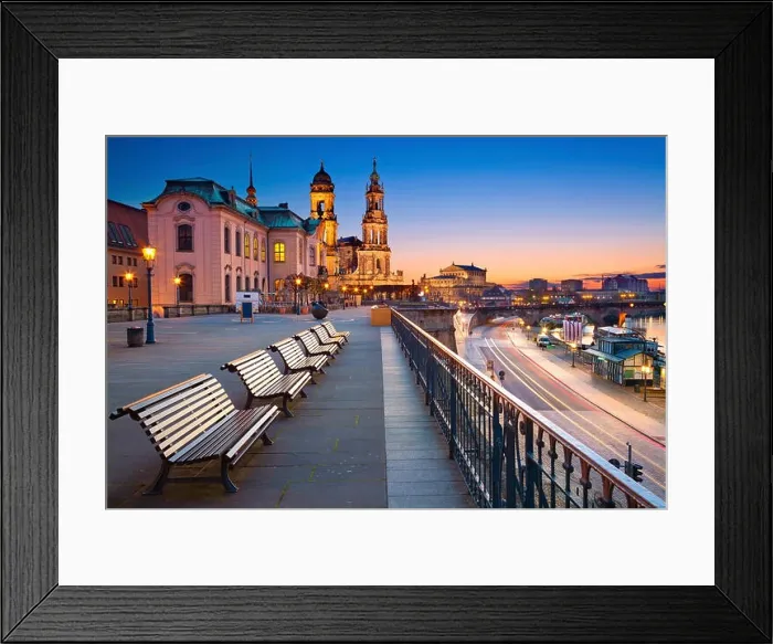Framed Print : Dresden. Image of Dresden, Germany during twilight blue hour Framed Print : Dresden. Image of Dresden, Germany during twilight blue hour