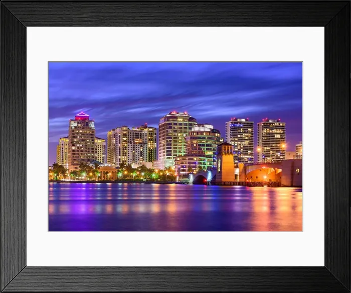 Framed Print : West Palm Beach, Florida, USA skyline on the Intracoastal Waterway Framed Print : West Palm Beach, Florida, USA skyline on the Intracoastal Waterway