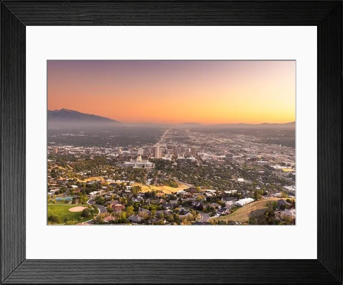 Framed Print : Salt Lake City, Utah, USA downtown city skyline at dusk Framed Print : Salt Lake City, Utah, USA downtown city skyline at dusk