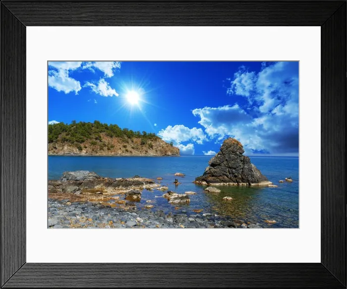 Framed Print : Amazing Mediterranean seascape in Turkey Framed Print : Amazing Mediterranean seascape in Turkey