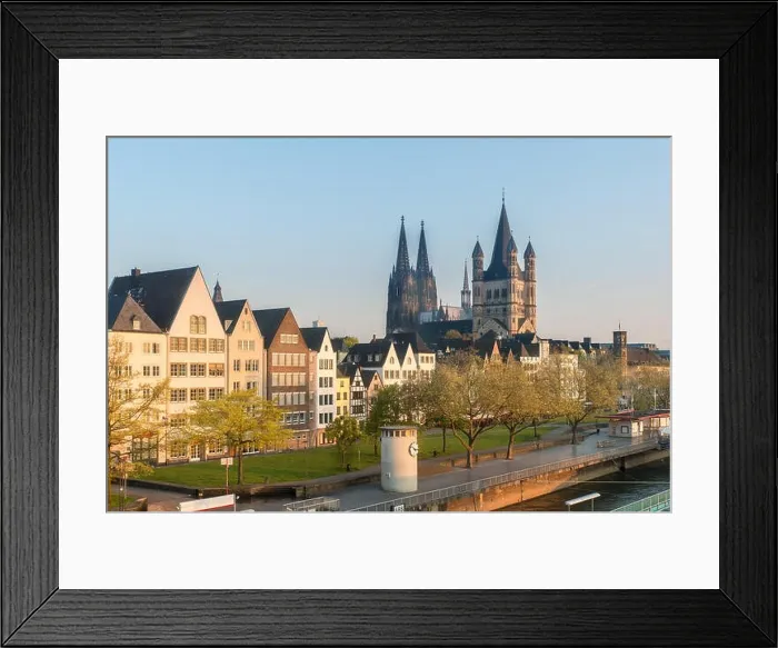Framed Print : Cologne, Germany aerial view over the Rhine River Framed Print : Cologne, Germany aerial view over the Rhine River