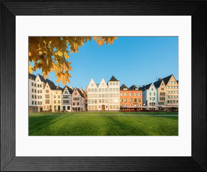Framed Print : Many of colorful Houses and park in Cologne, Germany Framed Print : Many of colorful Houses and park in Cologne, Germany