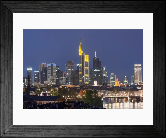 Framed Print : Frankfurt, Germany financial district skyline Framed Print : Frankfurt, Germany financial district skyline