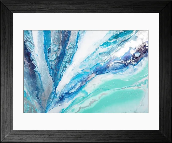 Framed Print : New abstract painting background in a exquisite light blue color. Abstract fluid acrylic painting. Modern art. Marbled blue abstract background