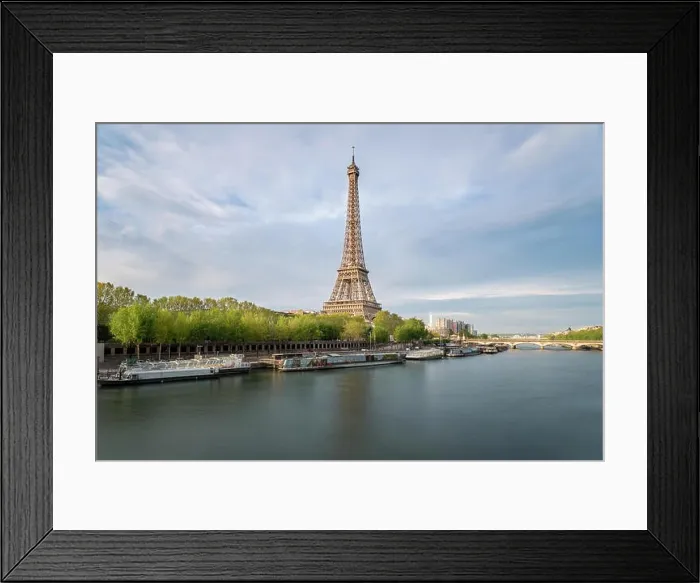 Framed Print : The Eiffel tower from the river Seine in Paris, France Framed Print : The Eiffel tower from the river Seine in Paris, France