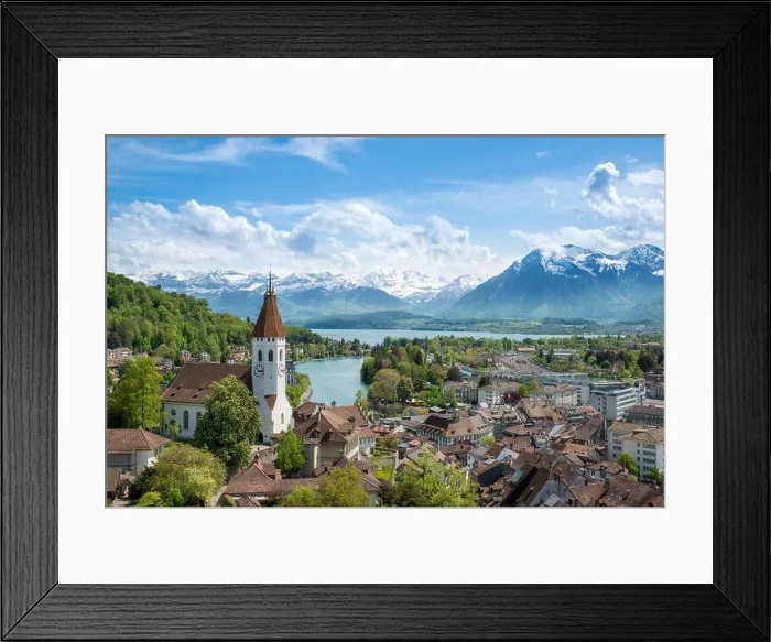 Framed Print : The historic city of Thun, in the canton of Bern in Switzerland Framed Print : The historic city of Thun, in the canton of Bern in Switzerland