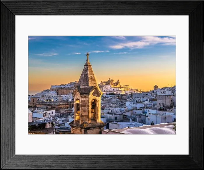 Framed Print : Ostuni, Italy in the province of Brindisi, region of Apulia at dawn Framed Print : Ostuni, Italy in the province of Brindisi, region of Apulia at dawn