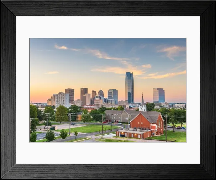 Framed Print : Oklahoma City, Oklahoma, USA downtown skyline at twilight Framed Print : Oklahoma City, Oklahoma, USA downtown skyline at twilight