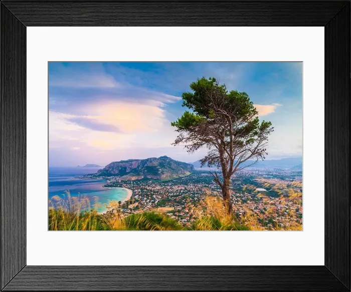 Framed Print : Palermo, Sicily, Italy in the Mondello borough at dusk Framed Print : Palermo, Sicily, Italy in the Mondello borough at dusk