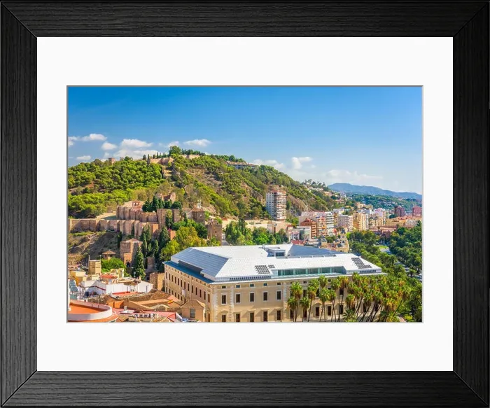 Framed Print : Malaga, Spain cityscape and Alcazaba in the day Framed Print : Malaga, Spain cityscape and Alcazaba in the day