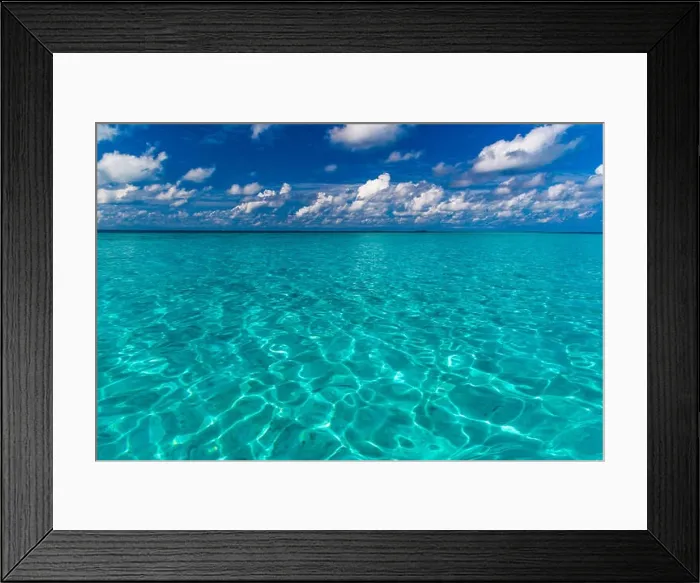 Framed Print : Tropical sea, green and blue lagoon