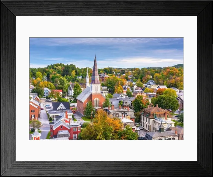 Framed Print : Montpelier, Vermont, USA autumn town skyline Framed Print : Montpelier, Vermont, USA autumn town skyline