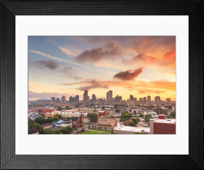 Framed Print : New Orleans, Louisiana downtown city skyline at dawn Framed Print : New Orleans, Louisiana downtown city skyline at dawn
