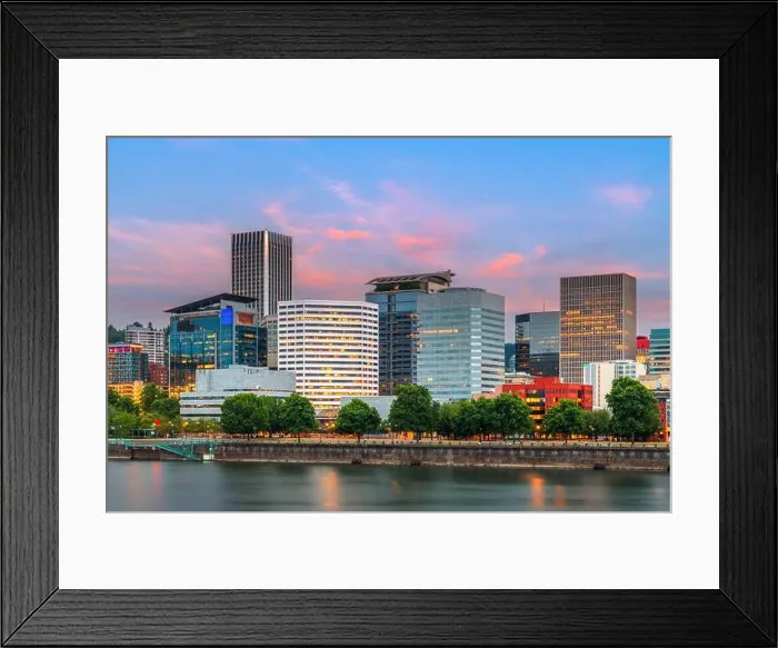 Framed Print : Portland, Oregon, USA skyline at dusk on the Willamette River Framed Print : Portland, Oregon, USA skyline at dusk on the Willamette River