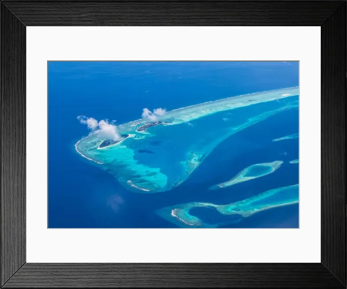 Framed Print : Aerial view on Maldives island Framed Print : Aerial view on Maldives island