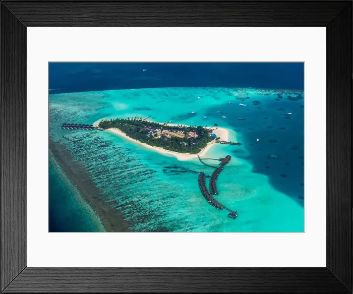 Framed Print : Aerial view on Maldives island Framed Print : Aerial view on Maldives island