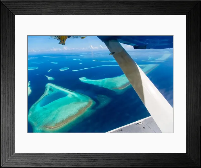 Framed Print : Aerial view on Maldives island Framed Print : Aerial view on Maldives island