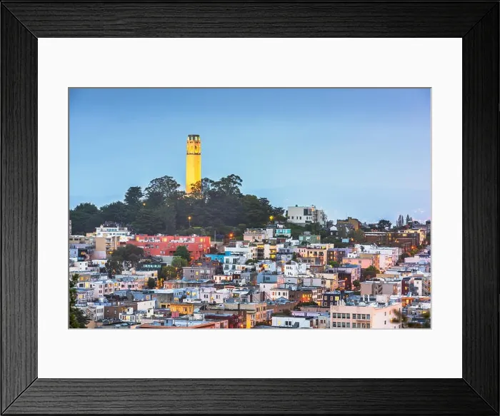 Framed Print : San Francisco, California, USA cityscape at Coit Tower
