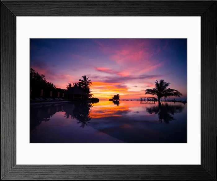 Framed Print : Amazing sunset beach in Maldives. Background concept Framed Print : Amazing sunset beach in Maldives. Background concept