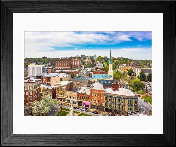 Framed Print : Macon, Georgia, USA historic southern downtown skyline Framed Print : Macon, Georgia, USA historic southern downtown skyline