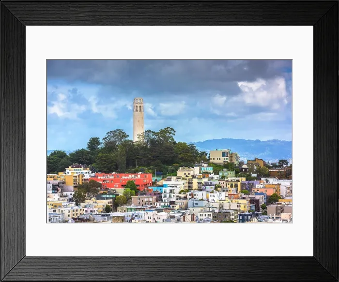 Framed Print : San Francisco, California, USA cityscape at Coit Tower