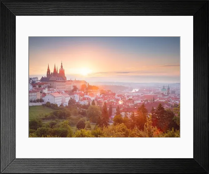 Framed Print : Prague, Czech Republic. Cityscape image of Prague, capital city of Czech Republic with St. Vitus Cathedral during summer sunrise Framed Print : Prague, Czech Republic. Cityscape image of Prague, capital city of Czech Republic with St. Vitus Cathedral during summer sunrise
