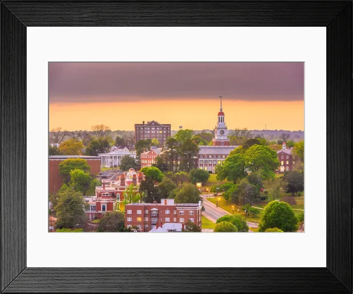 Framed Print : Macon, Georgia, USA historic downtown skyline at dusk Framed Print : Macon, Georgia, USA historic downtown skyline at dusk