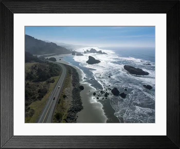 Framed Print : Afternoon sunlight shines on the scenic southern coast of Oregon. This rugged region is found in the Samuel H. Boardman State Scenic Corridor Framed Print : Afternoon sunlight shines on the scenic southern coast of Oregon. This rugged region is found in the Samuel H. Boardman State Scenic Corridor
