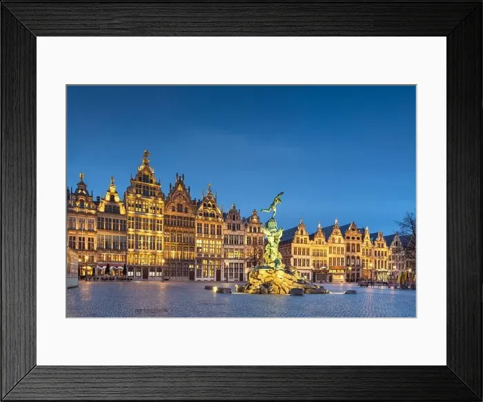 Framed Print : Grote Markt of Antwerp, Belgium at twilight Framed Print : Grote Markt of Antwerp, Belgium at twilight